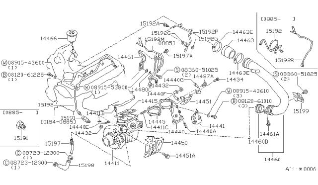 1986 Nissan 200SX  Washer Diagram for 0891543600