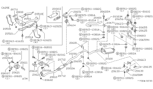 1987 Nissan 200SX  Gasket-Exhaust Diagram for 20692P9000