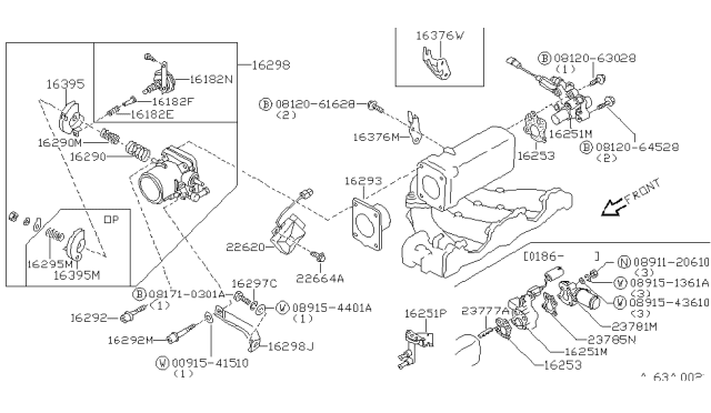 1987 Nissan 200SX Washer Spring Diagram for 0891534010