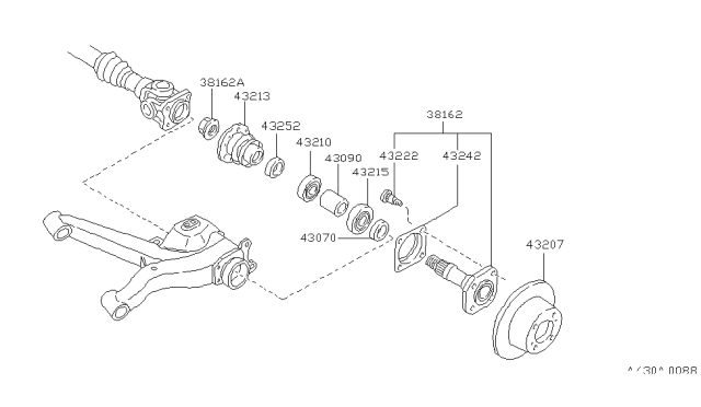 1987 Nissan 200SX Nut-Lock Diagram for 4326201P00