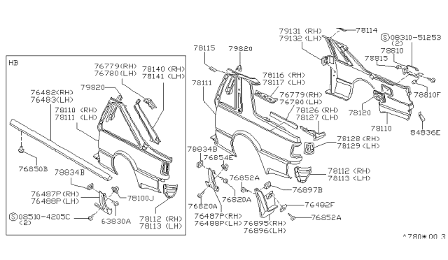 1985 Nissan 200SX  Screw Machine 6 Diagram for 0143600261