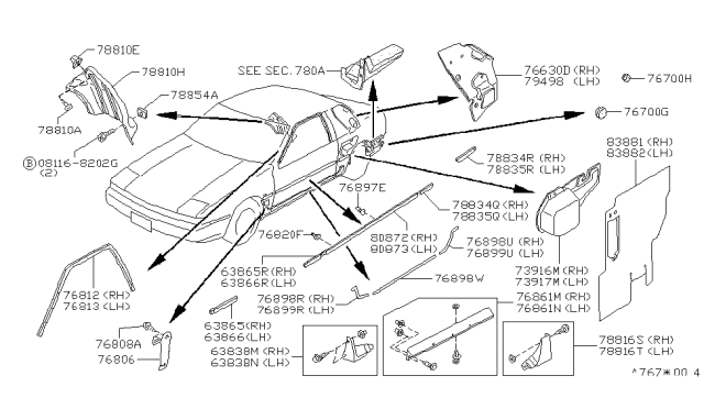 1987 Nissan 200SX  Screw Diagram for 0146100391