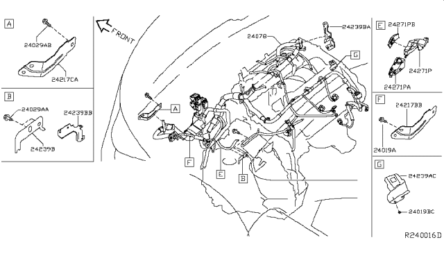 2014 Nissan Pathfinder Bracket-Engine Harness Diagram for 242395AA2A