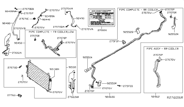 2014 Nissan Pathfinder  Label-Caution, Air Conditioner Diagram for 27090C980B