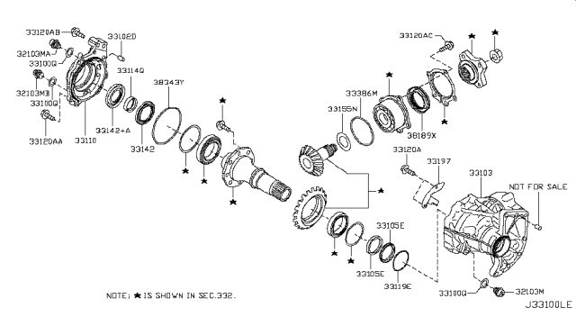 2014 Nissan Pathfinder  Shaft-Shift Diagram for 333863KA0A