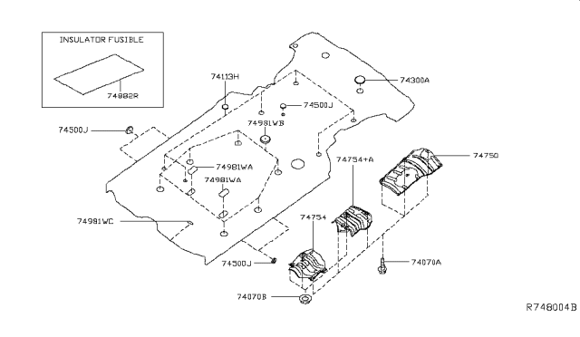 2014 Nissan Pathfinder  Insulator Diagram for 747503JV0A