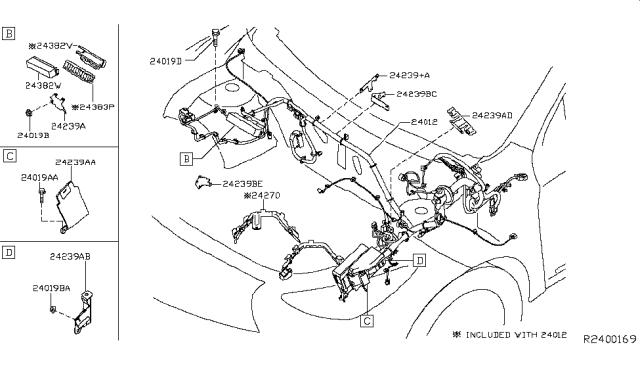 2014 Nissan Pathfinder  Harness-Engine Room Diagram for 240123JV0A