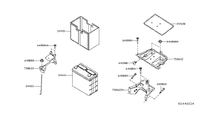 2014 Nissan Pathfinder  Bracket Assy-Power Head Diagram for 758615AF0A