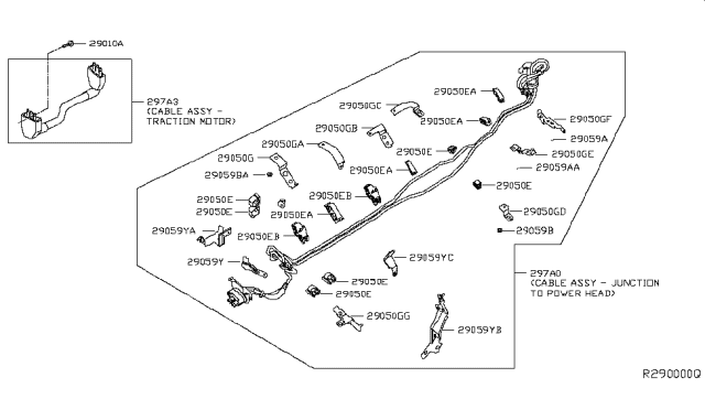 2014 Nissan Pathfinder  Cable Assy-Traction Motor Diagram for 297A33JV1B
