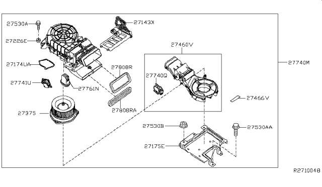 2014 Nissan Pathfinder  Packing Diagram for 278083KA1A