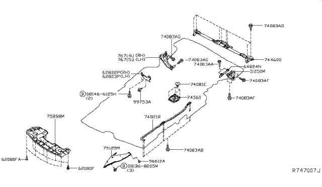 2014 Nissan Pathfinder  Support - WHEELHOUSE Member, RH Diagram for 767143JV0A