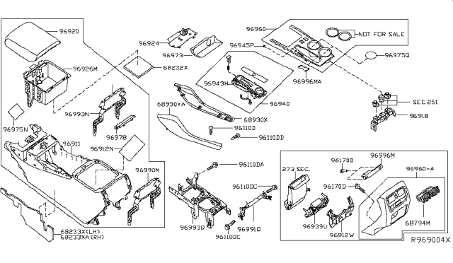 2014 Nissan Pathfinder  Cover-Shift Lock Diagram for 969453KA0A