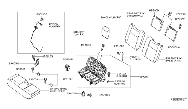 2014 Nissan Pathfinder  Pad-Jump Seat Diagram for 893113JA5A