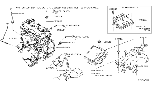 2014 Nissan Pathfinder  Blank Engine Control Module Diagram for 237033JV0A