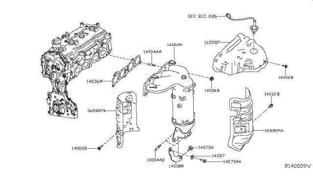 2014 Nissan Pathfinder  Support-Manifold Diagram for 140143KA0A