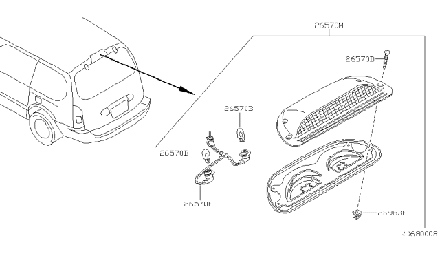 2002 Nissan Quest Lamp Assembly-Stop Diagram for 265902Z300