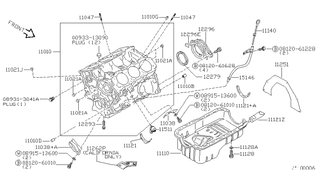 2002 Nissan Quest Gauge-Oil Level Diagram for 111407B015