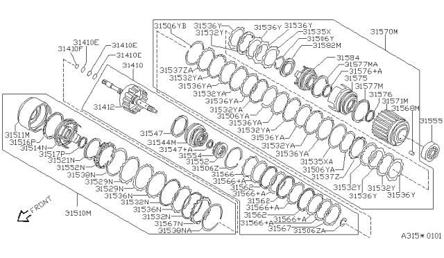 2001 Nissan Quest Seal-O Ring Diagram for 3152680X01