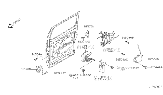 2001 Nissan Quest  Screw Diagram for 0833061610