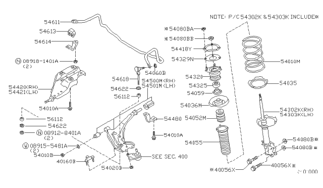 2002 Nissan Quest SPACER-STRUT Diagram for 543292B500