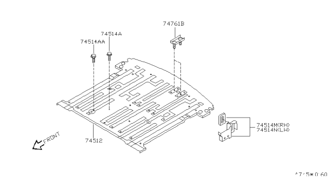 2000 Nissan Quest Floor-Rear, Rear Side RH Diagram for 745307B000