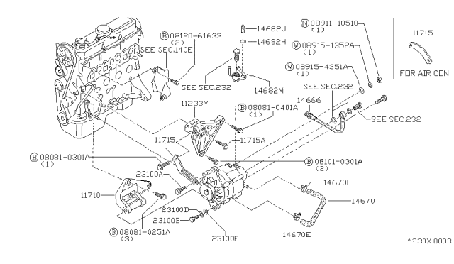 1984 Nissan Sentra  Bolt Hex Diagram for 0817103510