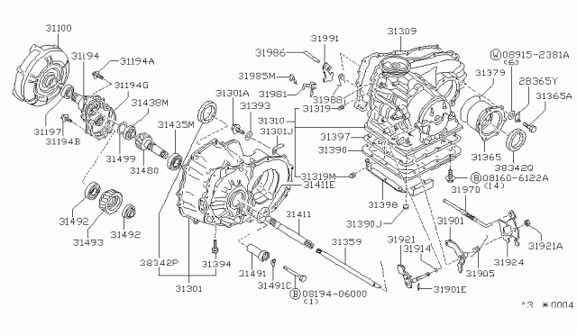 1985 Nissan Sentra  Plug Diagram for 089313041A