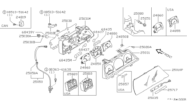 1984 Nissan Sentra  Clock ANLOG Diagram for 2581089901