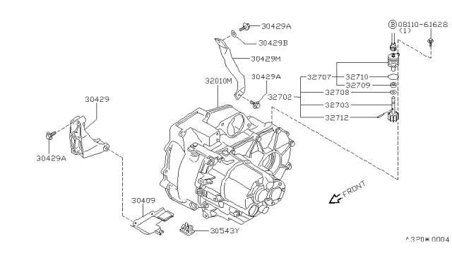 1985 Nissan Sentra  Manual Transaxle Diagram for 3201001A02