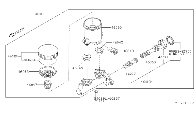 1983 Nissan Sentra  Piston Assembly Pri Diagram for 4606301A01