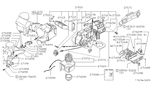 1988 Nissan Stanza Knob Heater Diagram for 27148U7400