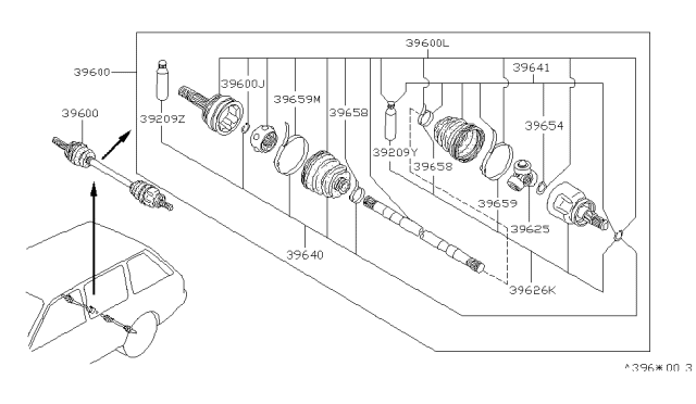 1988 Nissan Stanza  Rep Kt Joint In Diagram for 3971206R25