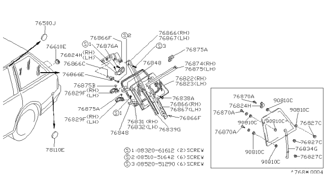 1987 Nissan Stanza GROMMT SCRW Diagram for 0128100073