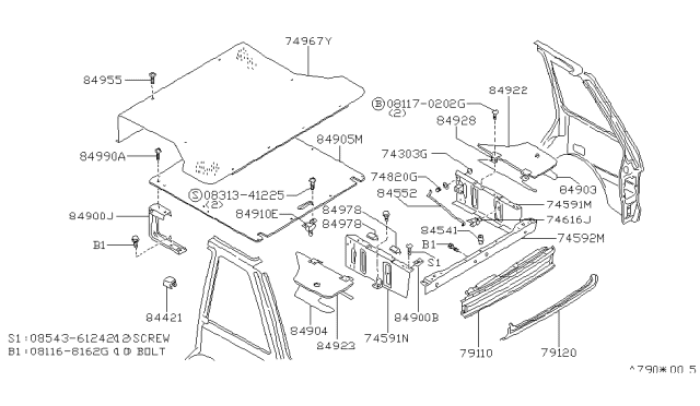 1988 Nissan Stanza GROMMET-Rod Diagram for 65512R3000