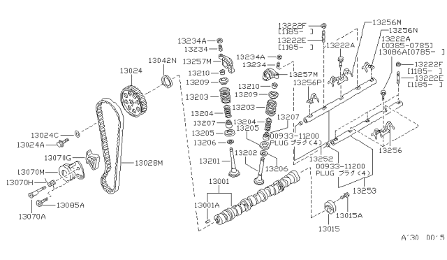 1988 Nissan Stanza Valve-Exhaust Diagram for 13202D0100