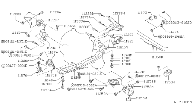 1992 Nissan Stanza  Bolt Hex Diagram for 081212351E