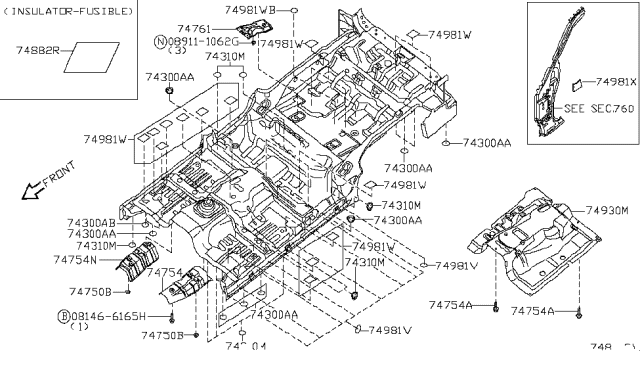 2009 Nissan Pathfinder Patch-Cover Diagram for 743107S000