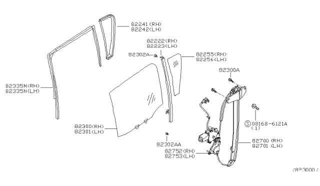 2011 Nissan Pathfinder Sash Assy-Rear Door Partition, LH Diagram for 82223EA500