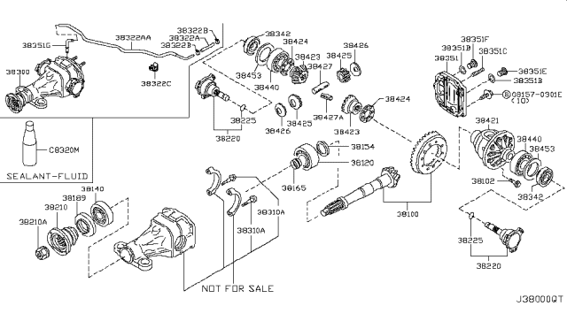 2011 Nissan Pathfinder  Gear Set-Final Drive Diagram for 381000B26A
