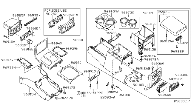 2006 Nissan Pathfinder  Finisher-Console Diagram for 96931EA110