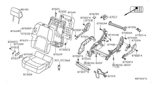 2008 Nissan Pathfinder  ESCUTCHEON Diagram for 87332ZS00A