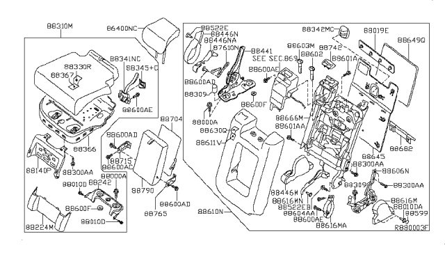 2007 Nissan Pathfinder  Screw Diagram for 014610008U
