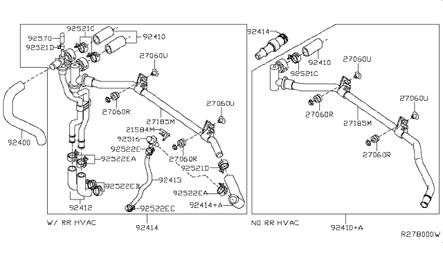 2008 Nissan Pathfinder  Tube-Water Heater Diagram for 92412EA200
