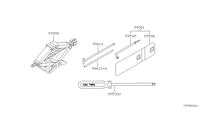 2012 Nissan Pathfinder  Jack Complete Diagram for 99550ZP40A