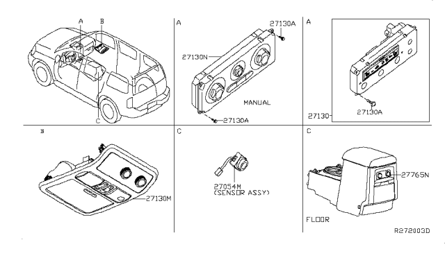 2011 Nissan Pathfinder Sensor-INCAR Floor Diagram for 277209CH0A