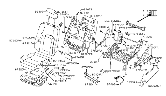 2008 Nissan Pathfinder  Screw Diagram for 014560023U