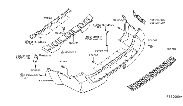 2008 Nissan Pathfinder  Clip Diagram for 85284AL510