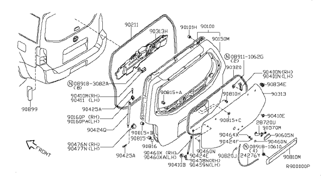 2008 Nissan Pathfinder Plug Diagram for 28984AL500
