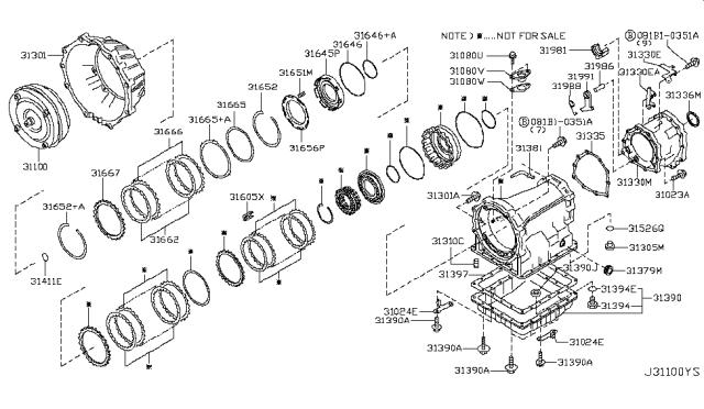 2007 Nissan Pathfinder  Bolt Diagram for 31377AR000