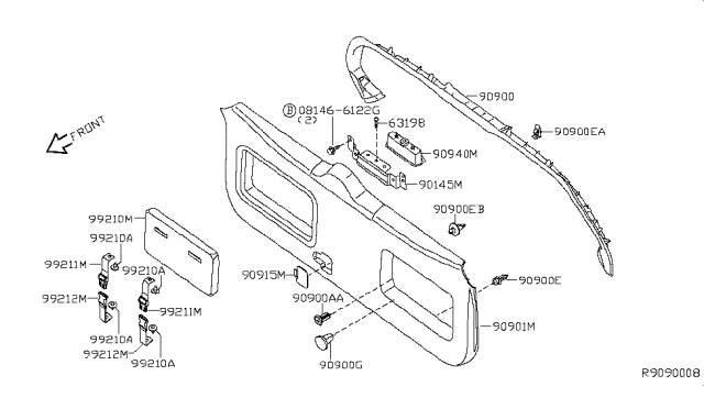2008 Nissan Pathfinder  Screw-Tapping Diagram for 014660006U
